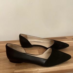 Cole Haan Leather and Suede Flats in Black, size 8.5
